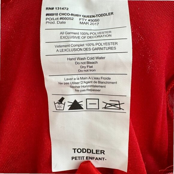 FORUM Disney Belle Red Ruby Queen Tulle Sparkly Party Dress Costume Toddler 2 3 - Picture 6 of 7